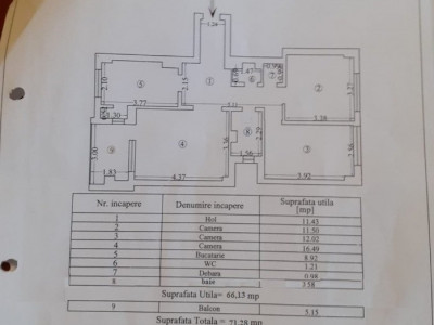 TOMIS MALL - Apartament 3 camere decomandat cu centrala gaz